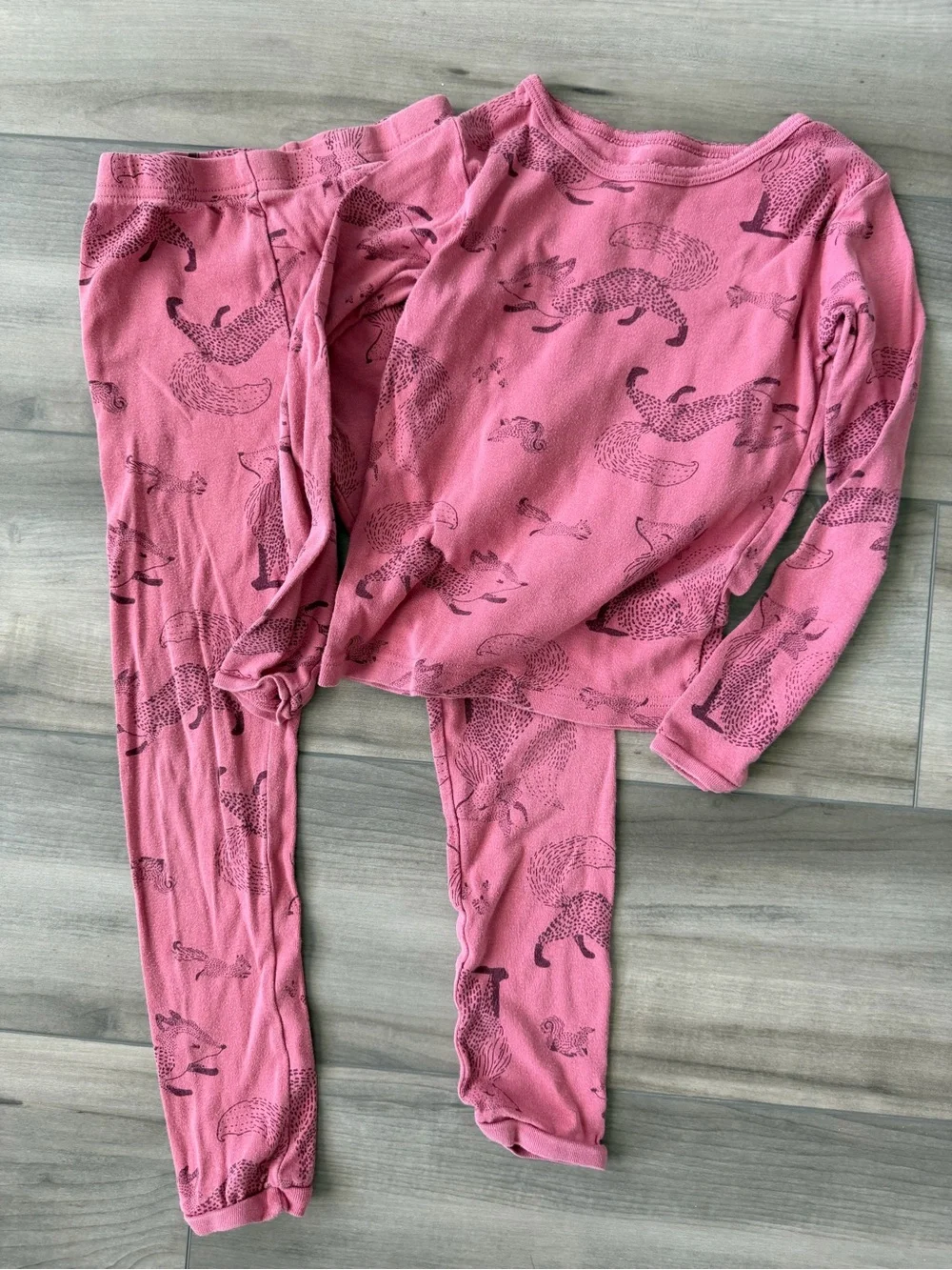 Carter's Pink Fox Print Long Sleeve Pajama Set